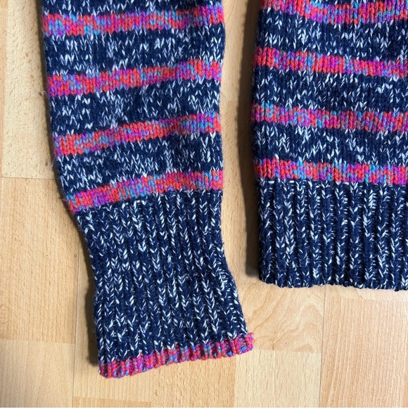 La Ligne Mini Marin Cropped High Neck Striped Wool Cashmere Sweater Lg - Picture 4 of 9